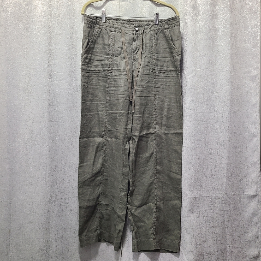 INC International Concepts Linen Wide Leg Drawstring Pants Size 10